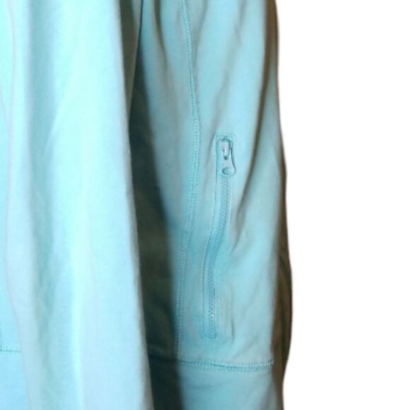 T by Talbots Jacket Zip Up Mock Neck Zipper Pockets Light Blue Size Petite Large - Picture 4 of 8